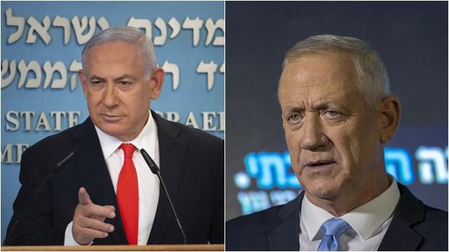 ▲以色列總理納坦雅胡（Benjamin Netanyahu）、以色列戰時內閣部長甘茨（Benny Gantz）。（圖／達志影像／美聯社）